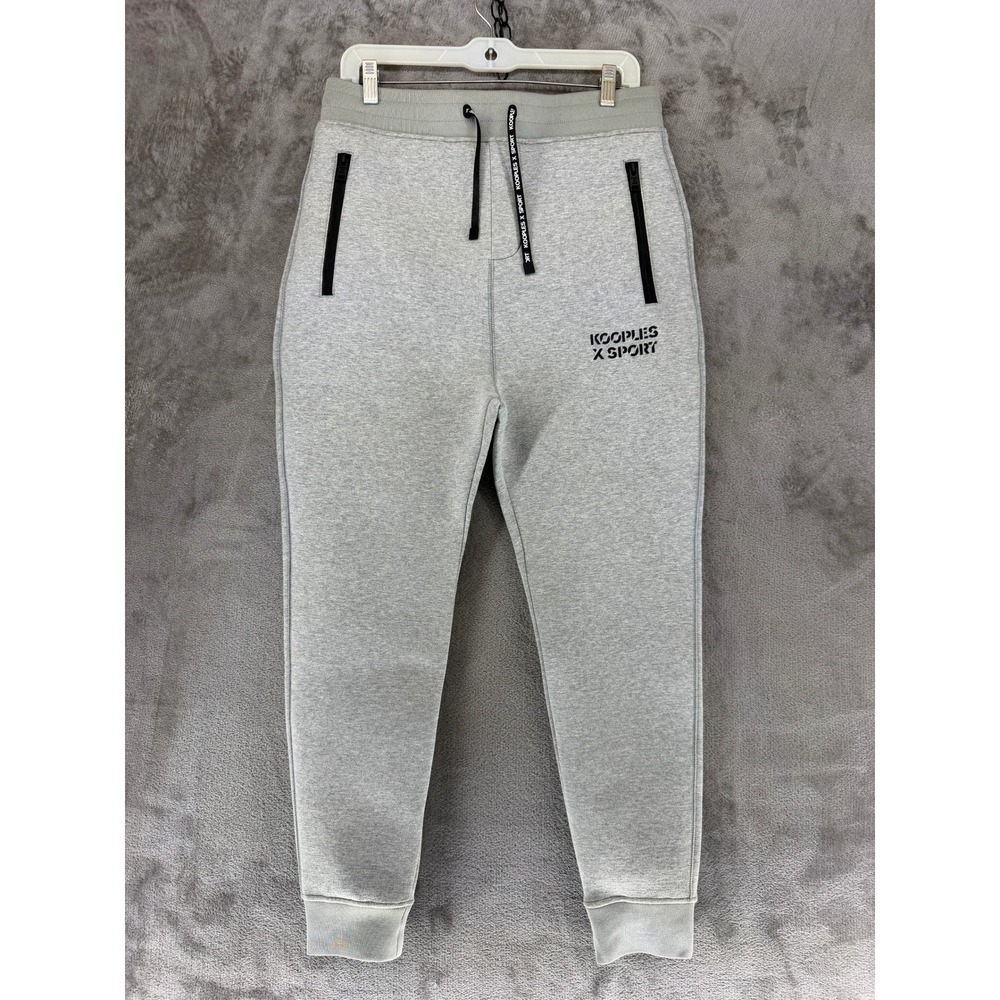 The Kooples Sport Joggers Mens M Slim HJOG20018S Grey Logo Tapered EUC